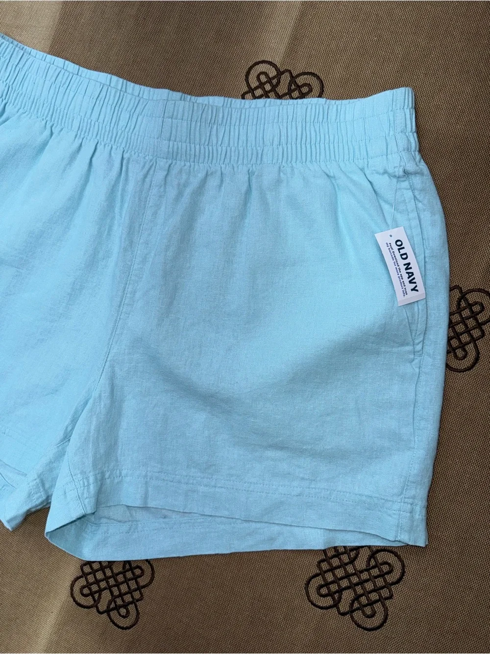 Old Navy NWT! Women'S Pull-On Linen Blend Short In Blue  Size L